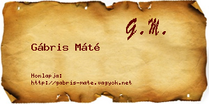 Gábris Máté névjegykártya